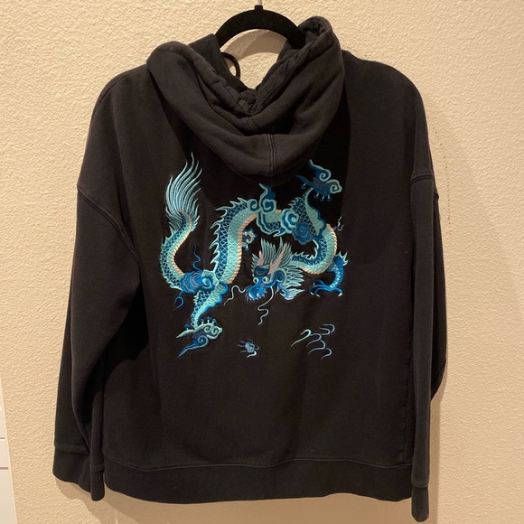 embroidered dragon hoodie